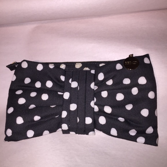 nwt auth (RED) VALENTINO navy/white POLKA DOT BOW - Picture 3 of 8